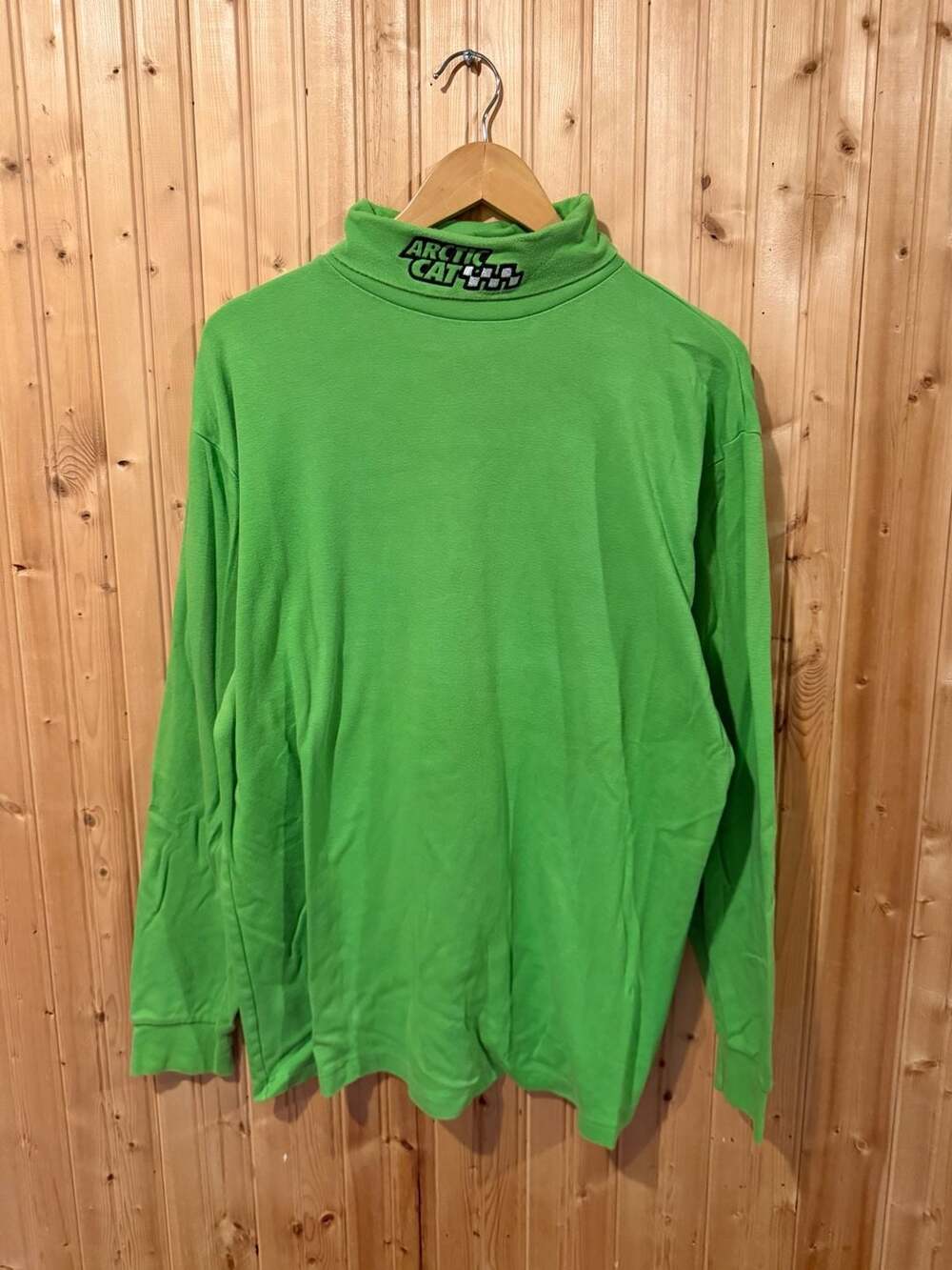 Vintage Arctic Cat Genuine Arcticwear Green Mock Neck Long Sleeve Shirt